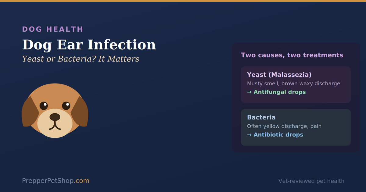 Dog ear infection guide: yeast (antifungal drops) versus bacteria (antibiotic drops), why the difference matters